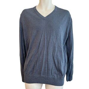 Banana Republic Luxury Mens Large Blue Pullover Sweater Silk Cashmere Soft NWT